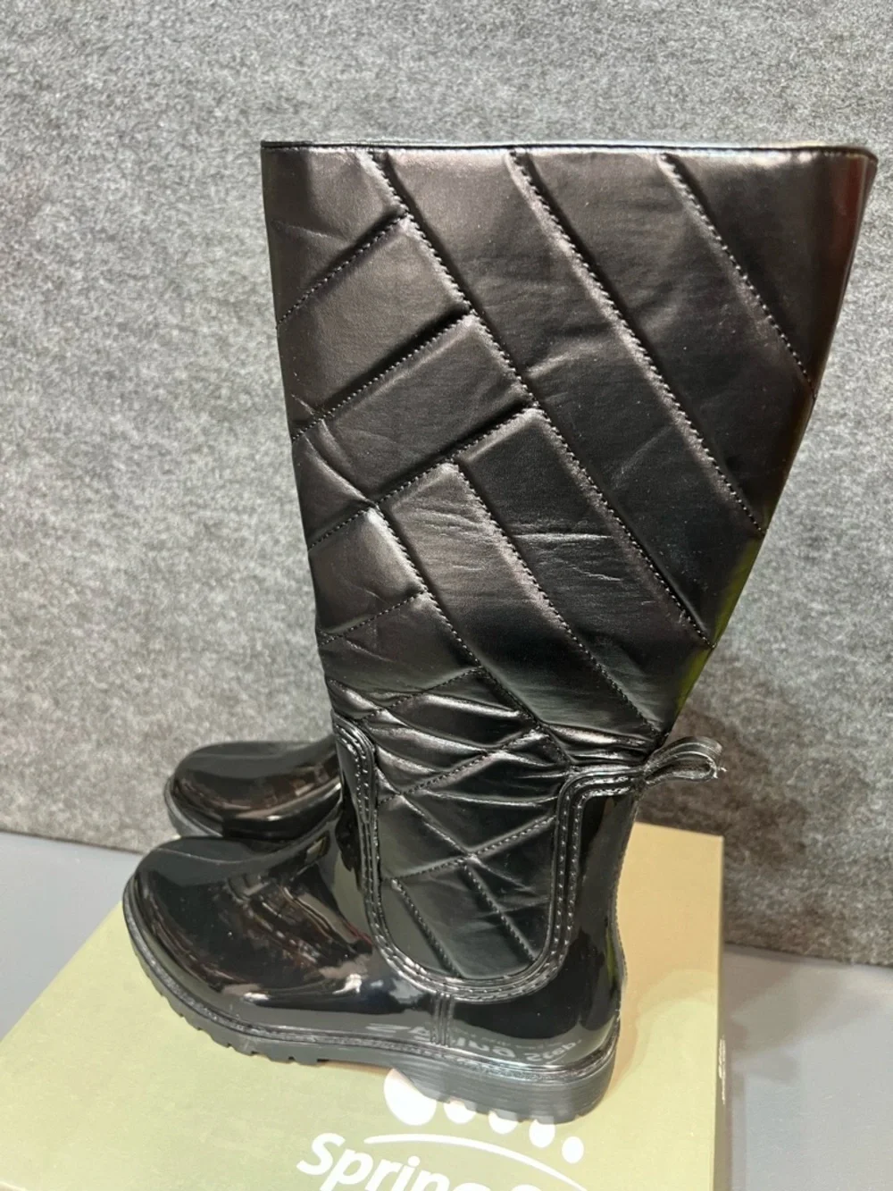 Spring Step Maiza Waterproof Quilted Rain Boots Women’s Size 9